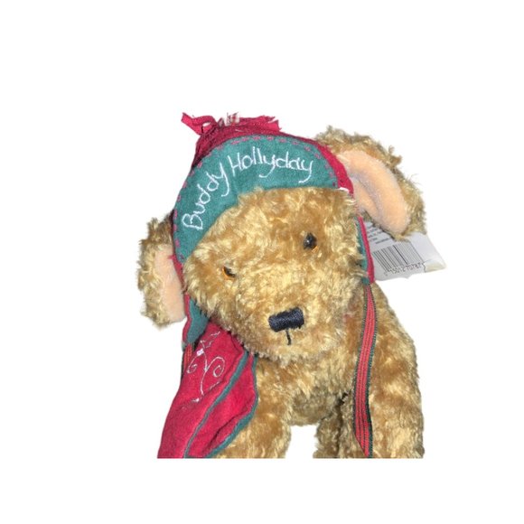 Hallmark Stuffed Plush Christmas “Buddy Hollyday” Brown Puppy Dog 9” - Picture 12 of 14